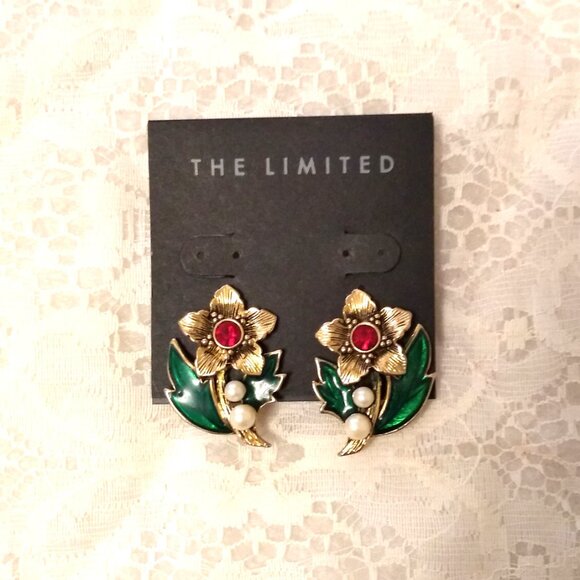 Vintage Christmas Ornament Gold Tone Earrings Non-Pierced Clip Earrings - Picture 3 of 8